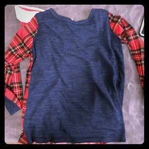 Pink Blush Plaid Maternity Shirt